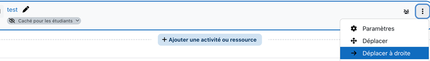 Capture d'écran de Moodle au sujet de l'indentation